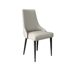 Chaise de salle à manger moderne sans accoudoirs, revêtue de similicuir et à dossier haut