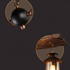 Suspension cylindrique steampunk marron clair pour îlot industriel