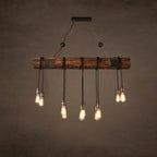 Suspension cylindrique steampunk marron clair pour îlot industriel
