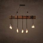 Suspension cylindrique steampunk marron clair pour îlot industriel