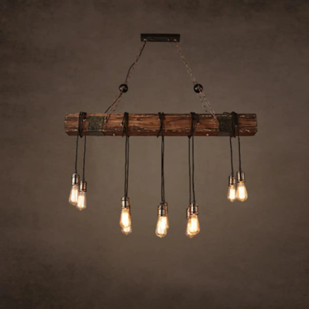 Suspension cylindrique steampunk marron clair pour îlot industriel