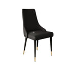 Chaise de salle à manger moderne sans accoudoirs, revêtue de similicuir et à dossier haut