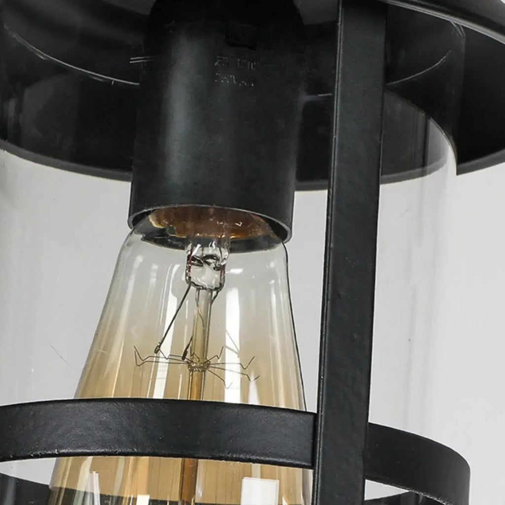 Suspension cylindrique steampunk marron clair pour îlot industriel