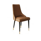 Chaise de salle à manger moderne sans accoudoirs, revêtue de similicuir et à dossier haut