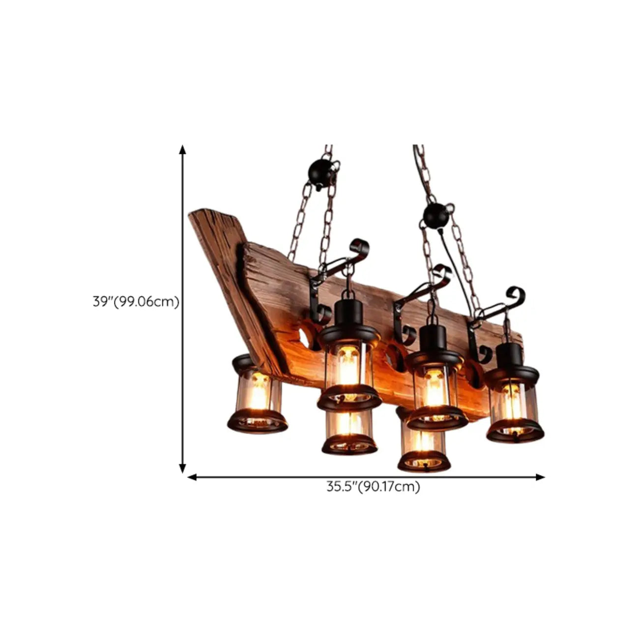 Suspension cylindrique steampunk marron clair pour îlot industriel