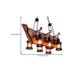 Suspension cylindrique steampunk marron clair pour îlot industriel
