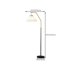 Lampadaire traditionnel noir avec abat-jour en tissu plissé blanc