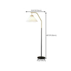 Lampadaire traditionnel noir avec abat-jour en tissu plissé blanc
