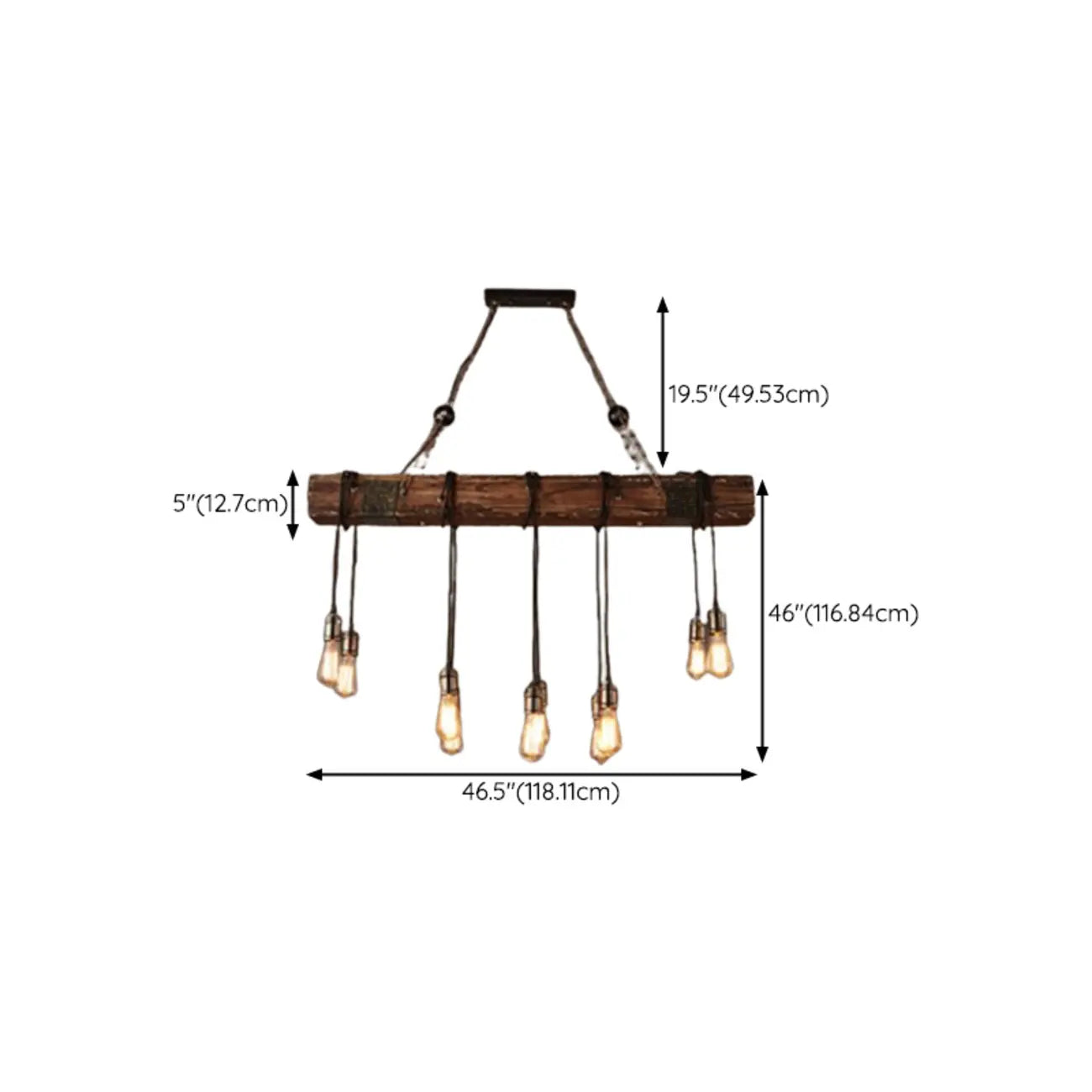 Suspension cylindrique steampunk marron clair pour îlot industriel