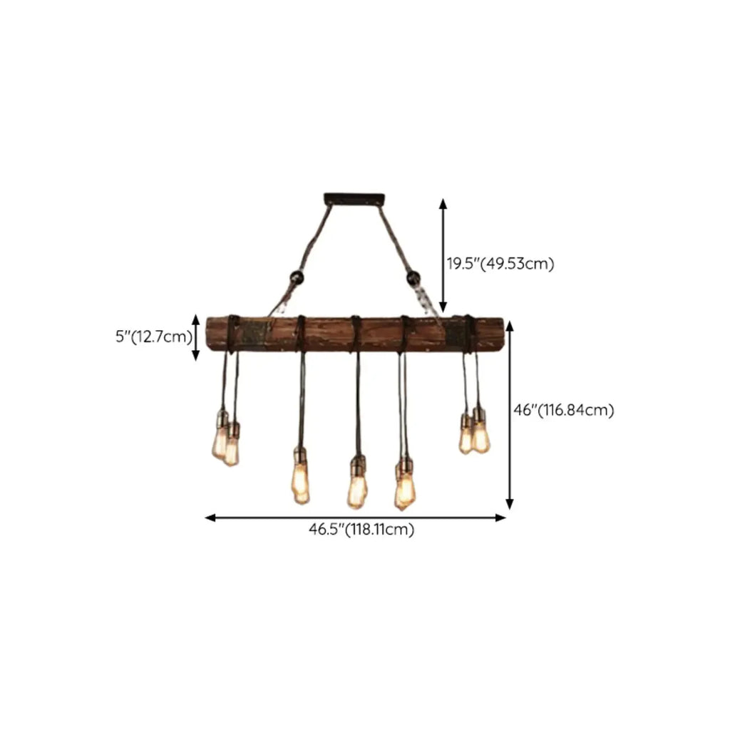 Suspension cylindrique steampunk marron clair pour îlot industriel