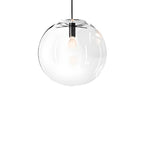 Suspension LED contemporaine en verre transparent en forme de bulle