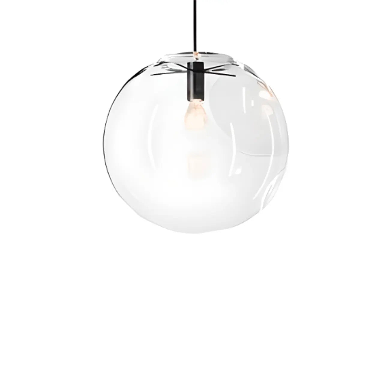 Suspension LED contemporaine en verre transparent en forme de bulle
