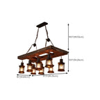 Suspension cylindrique steampunk marron clair pour îlot industriel