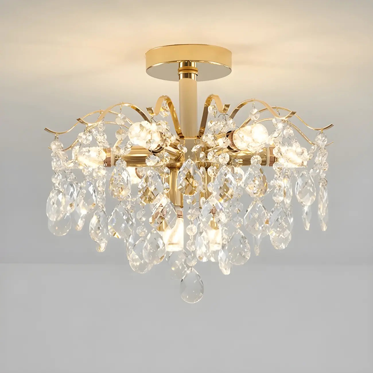 Lustre en cristal à plusieurs lumières en forme de goutte d'eau pour salle à manger