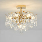 Lustre en cristal à plusieurs lumières en forme de goutte d'eau pour salle à manger