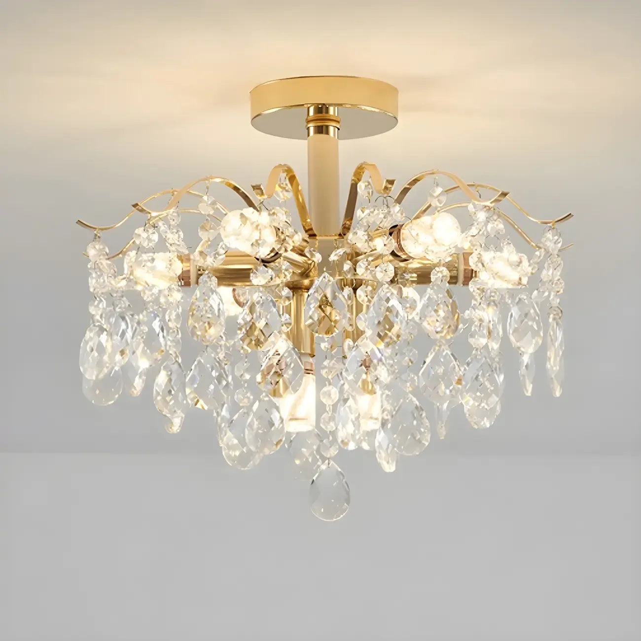 Lustre en cristal à plusieurs lumières en forme de goutte d'eau pour salle à manger