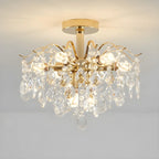 Lustre en cristal à plusieurs lumières en forme de goutte d'eau pour salle à manger