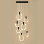 Suspension LED dorée personnalisable pour escalier