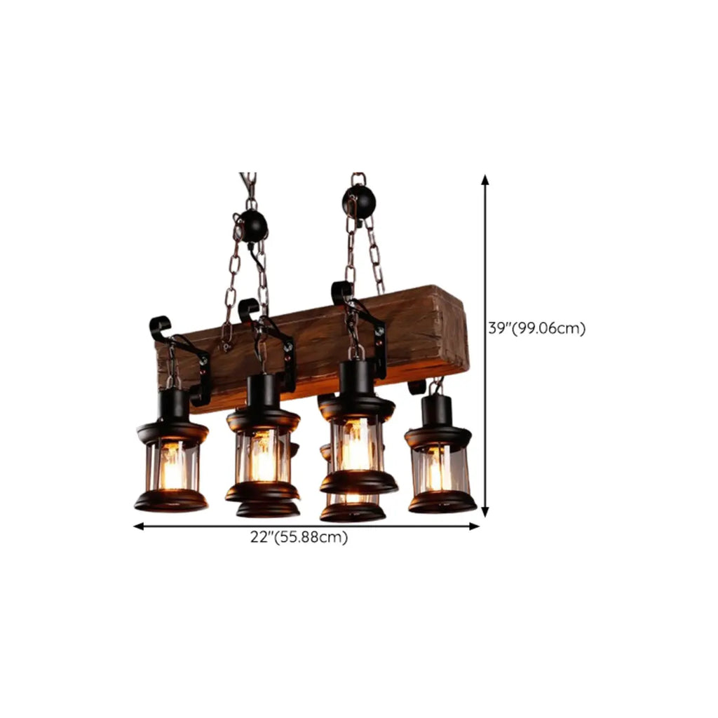Suspension cylindrique steampunk marron clair pour îlot industriel