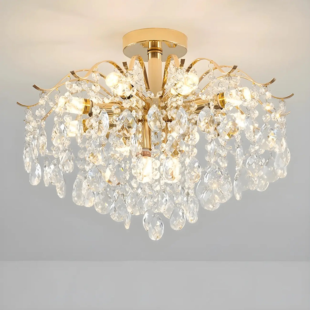 Lustre en cristal à plusieurs lumières en forme de goutte d'eau pour salle à manger