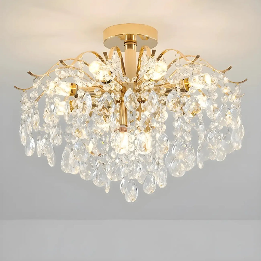 Lustre en cristal à plusieurs lumières en forme de goutte d'eau pour salle à manger