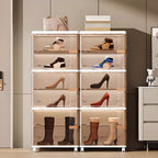 Meuble à chaussures réglable en plastique blanc glamour sur roulettes