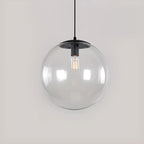 Suspension LED contemporaine en verre transparent en forme de bulle