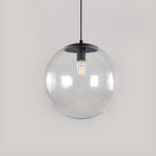 Suspension LED contemporaine en verre transparent en forme de bulle