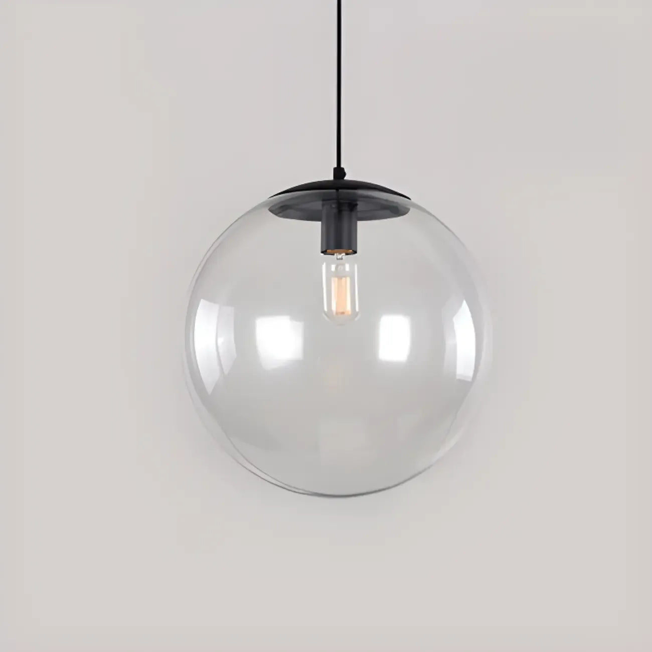 Suspension LED contemporaine en verre transparent en forme de bulle