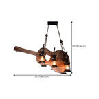 Suspension cylindrique steampunk marron clair pour îlot industriel