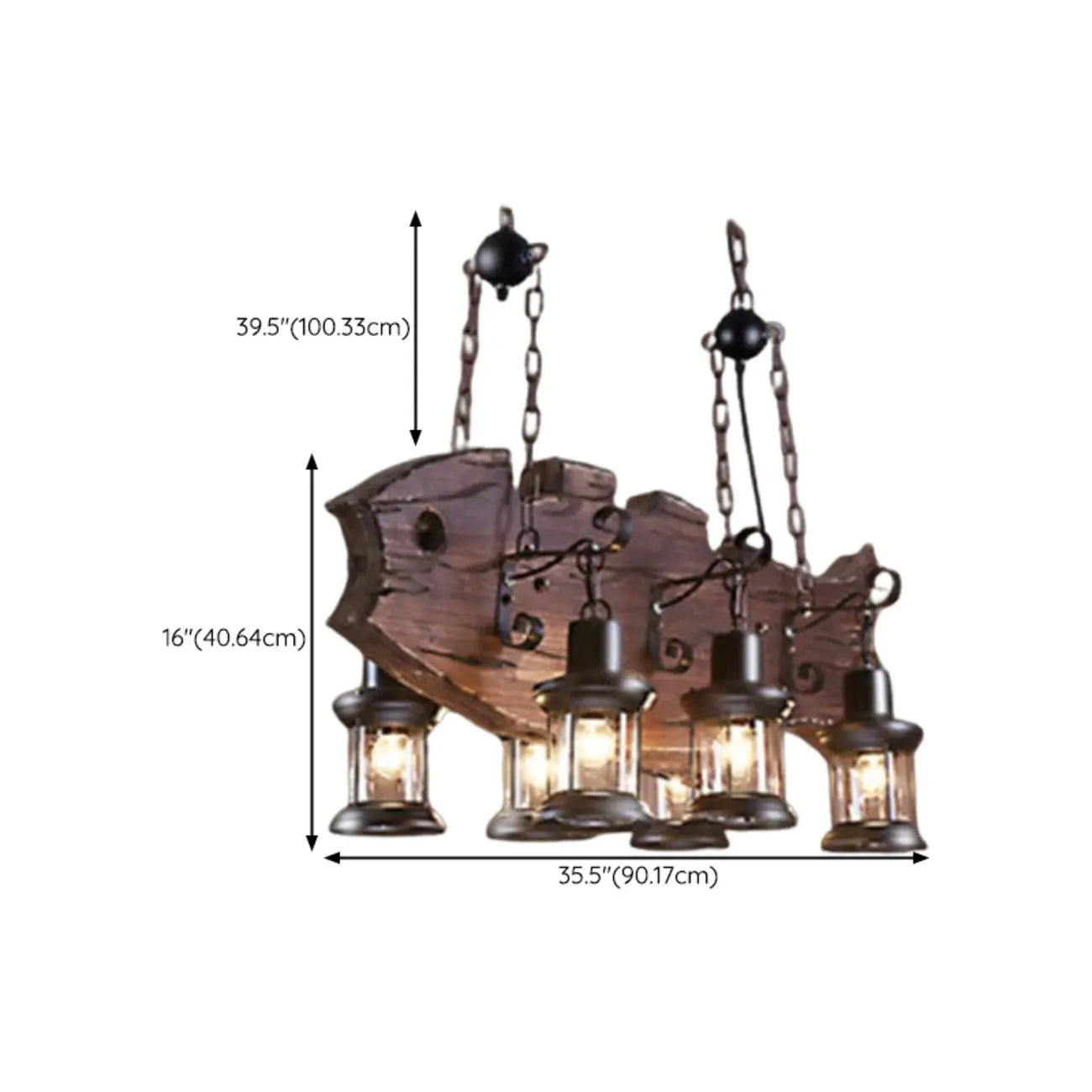 Suspension cylindrique steampunk marron clair pour îlot industriel
