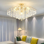 Lustre en cristal à plusieurs lumières en forme de goutte d'eau pour salle à manger