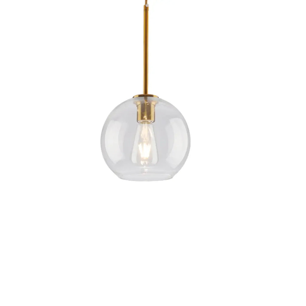 Suspension LED contemporaine en verre transparent en forme de bulle