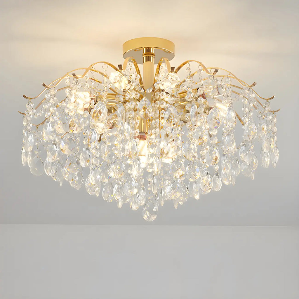 Lustre en cristal à plusieurs lumières en forme de goutte d'eau pour salle à manger