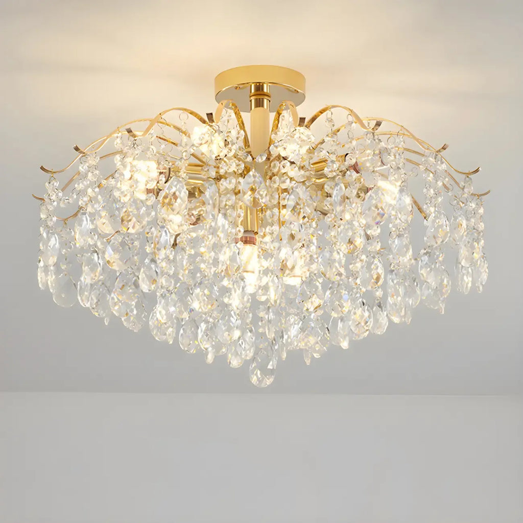 Lustre en cristal à plusieurs lumières en forme de goutte d'eau pour salle à manger