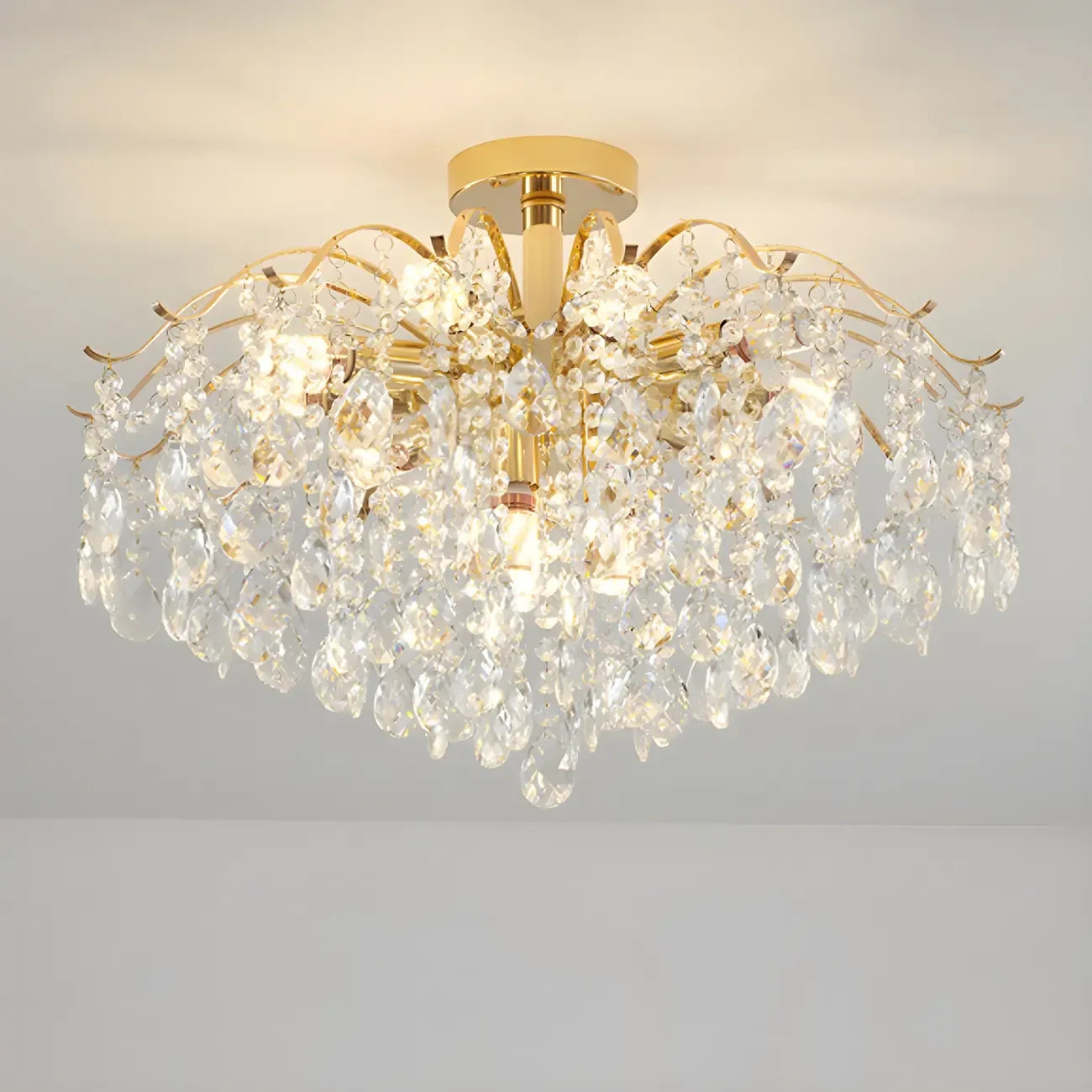 Lustre en cristal à plusieurs lumières en forme de goutte d'eau pour salle à manger
