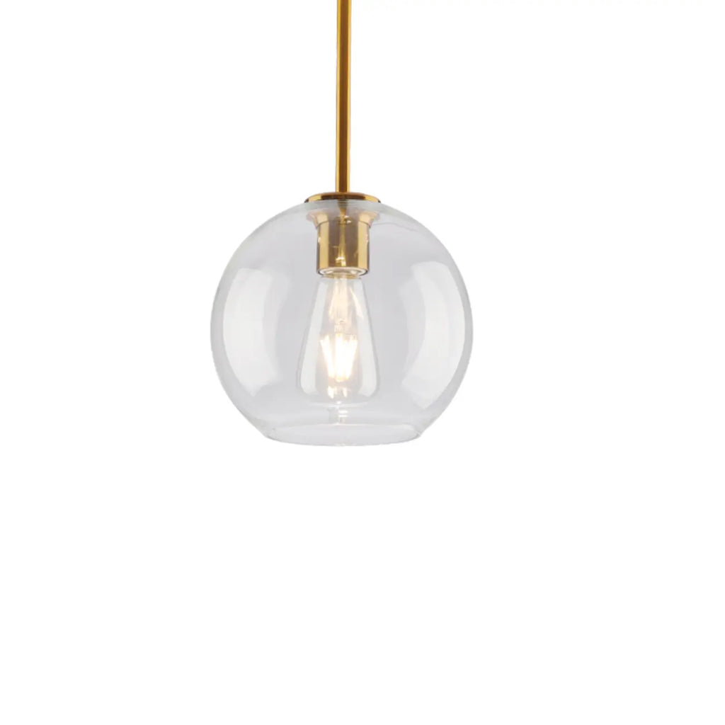 Suspension LED contemporaine en verre transparent en forme de bulle