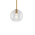 Suspension LED contemporaine en verre transparent en forme de bulle