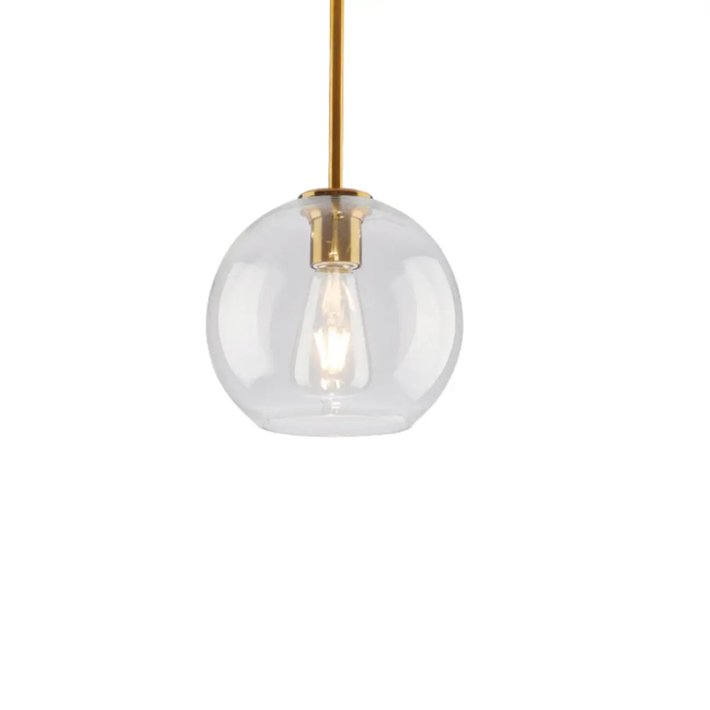 Suspension LED contemporaine en verre transparent en forme de bulle