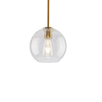Suspension LED contemporaine en verre transparent en forme de bulle