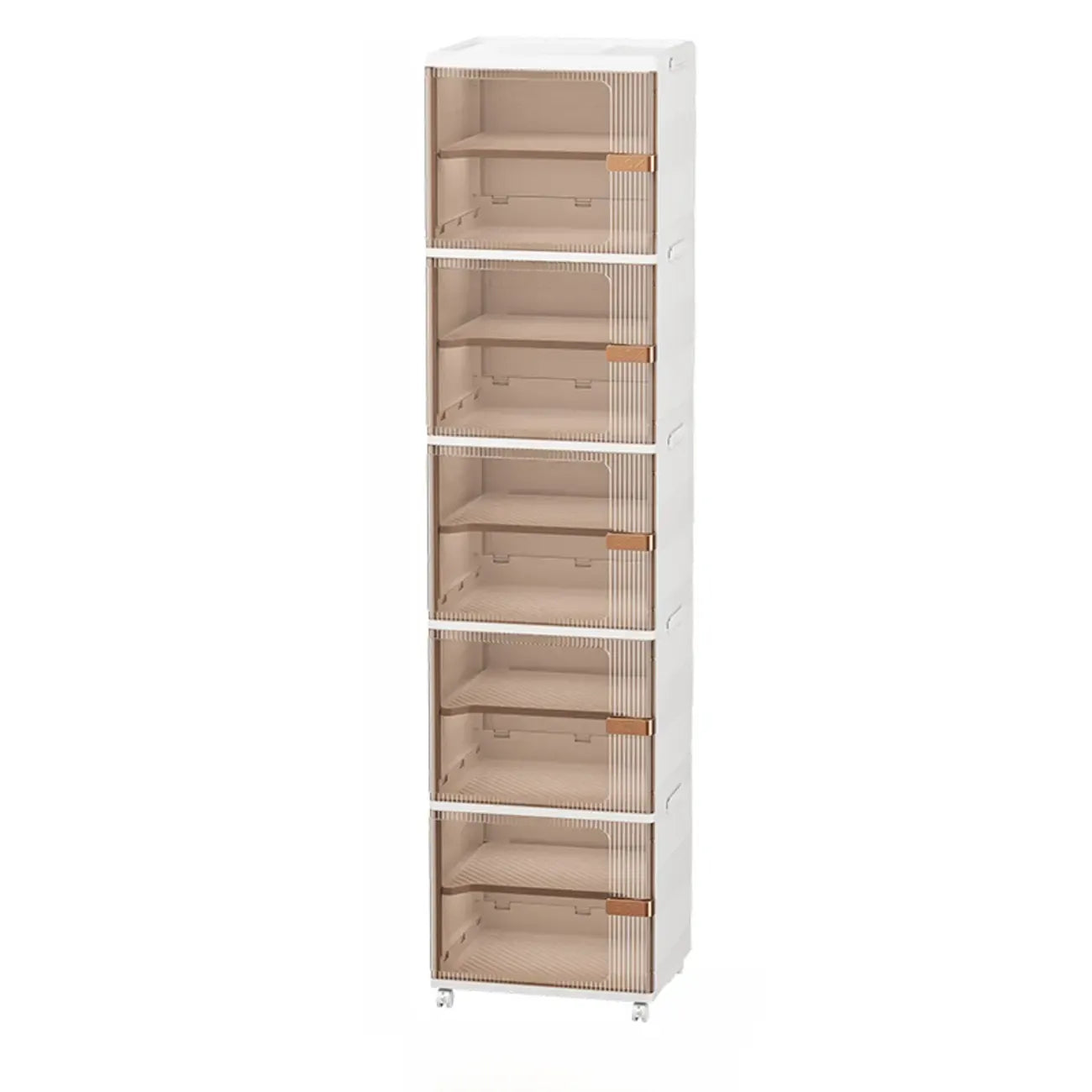 Meuble à chaussures réglable en plastique blanc glamour sur roulettes