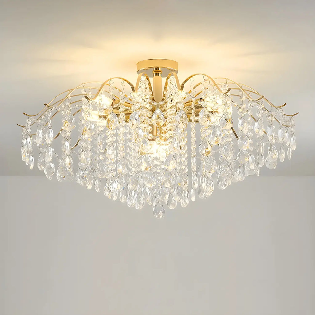 Lustre en cristal à plusieurs lumières en forme de goutte d'eau pour salle à manger