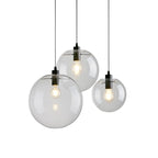 Suspension LED contemporaine en verre transparent en forme de bulle