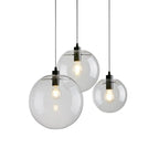 Suspension LED contemporaine en verre transparent en forme de bulle
