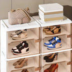 Meuble à chaussures réglable en plastique blanc glamour sur roulettes