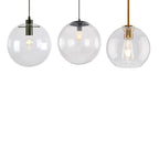 Suspension LED contemporaine en verre transparent en forme de bulle