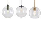 Suspension LED contemporaine en verre transparent en forme de bulle