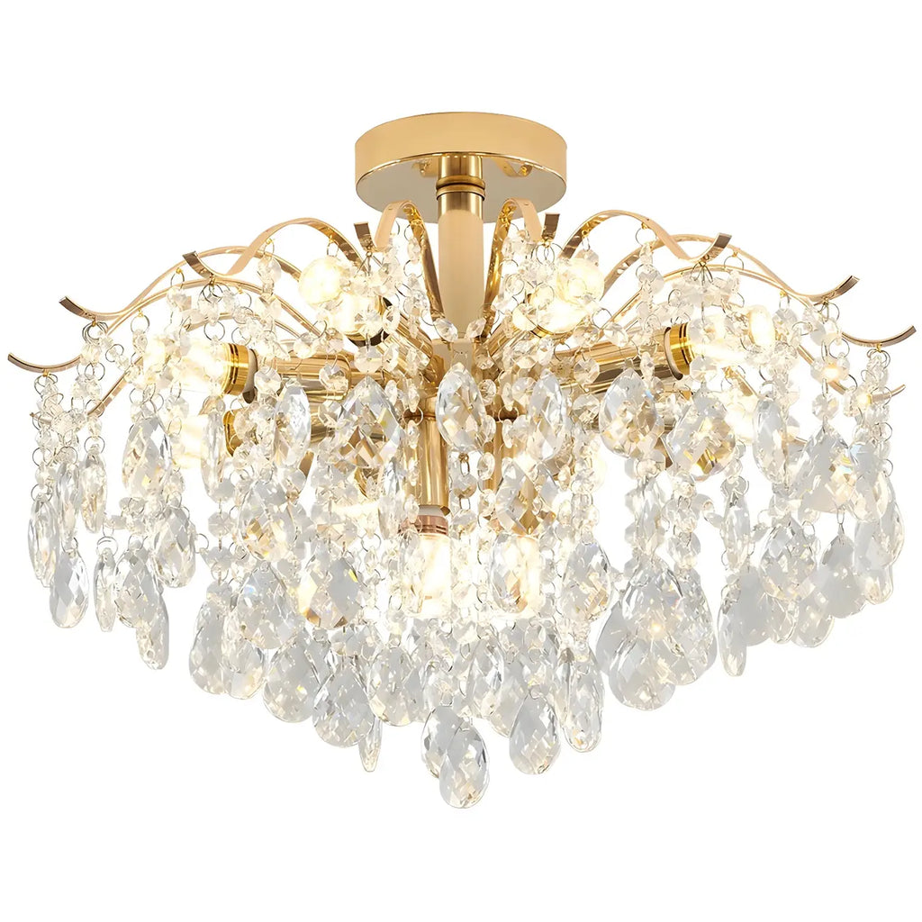 Lustre en cristal à plusieurs lumières en forme de goutte d'eau pour salle à manger