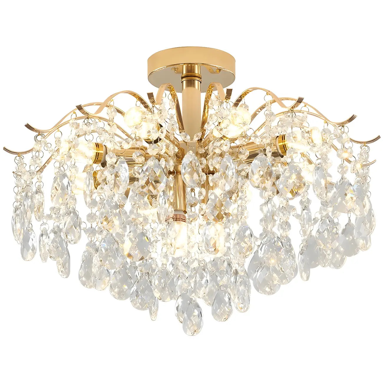 Lustre en cristal à plusieurs lumières en forme de goutte d'eau pour salle à manger