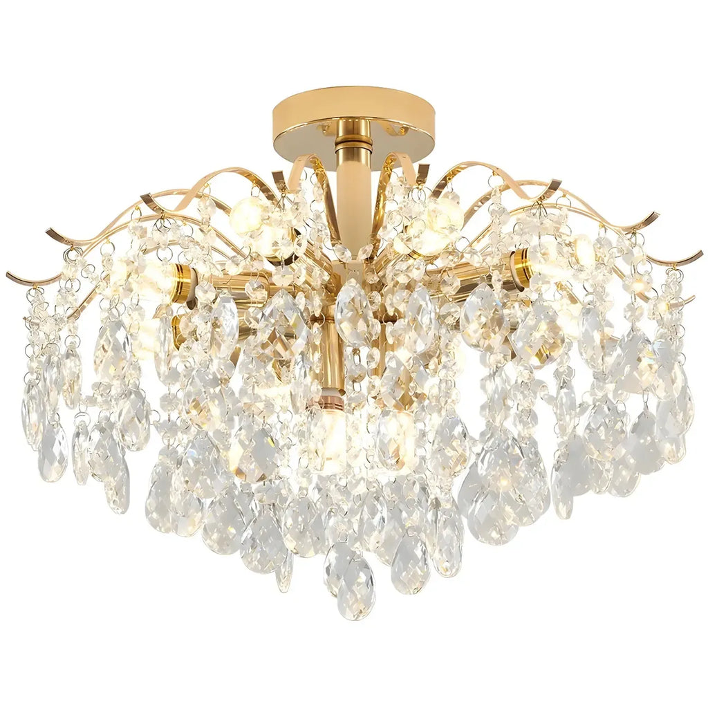 Lustre en cristal à plusieurs lumières en forme de goutte d'eau pour salle à manger